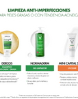 Vichy - Kit Normaderm intensive purifing cleanser 400ml + Dercos anti dandruff 50ml + Capital soleil UV Clear SPF50+ 3ml.