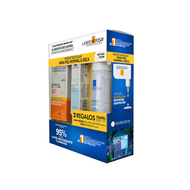 La Roche-Posay - Kit Anthelios UV Mune 400 FPS 50+, Hyalu B5 Serum 10ml. y Agua Termal 50ml.