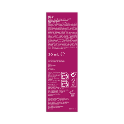 Leti SR Serum Anti-Rojeces 30ml.