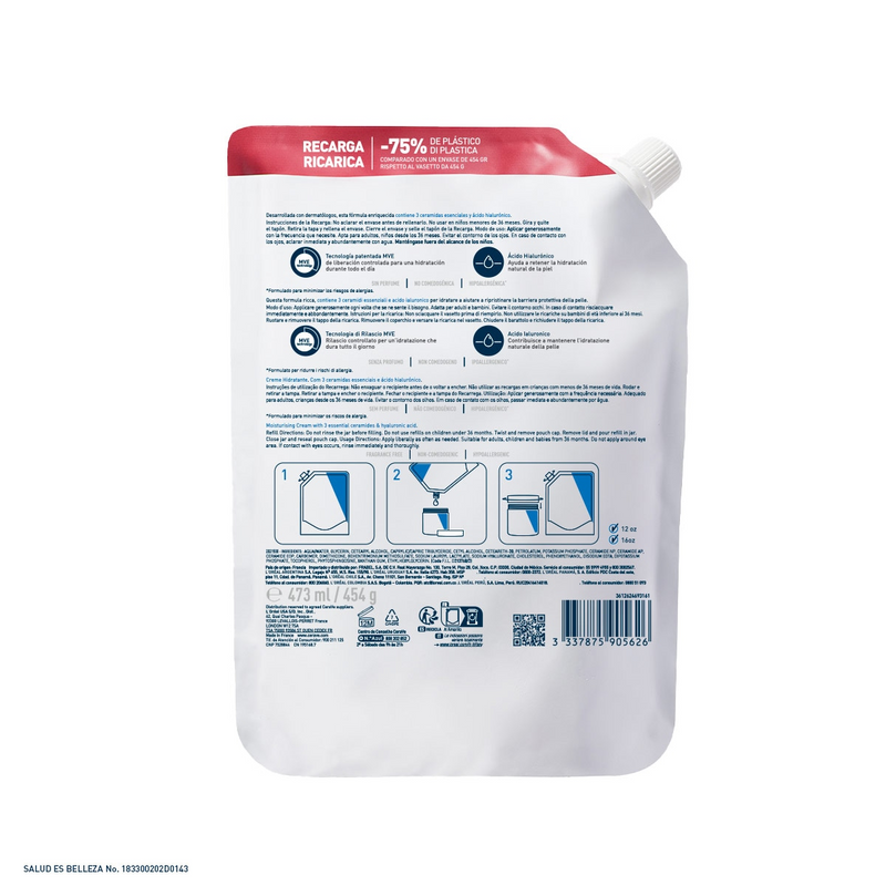 Cerave Crema Hidratante Refill 454ml.