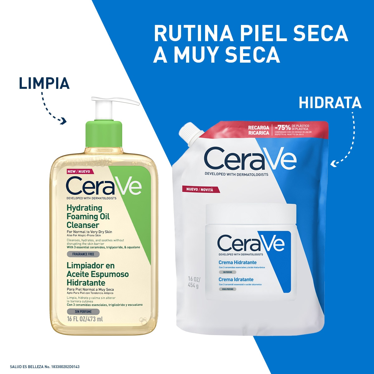 CeraVe  Crema Hidratante Refill 454ml.