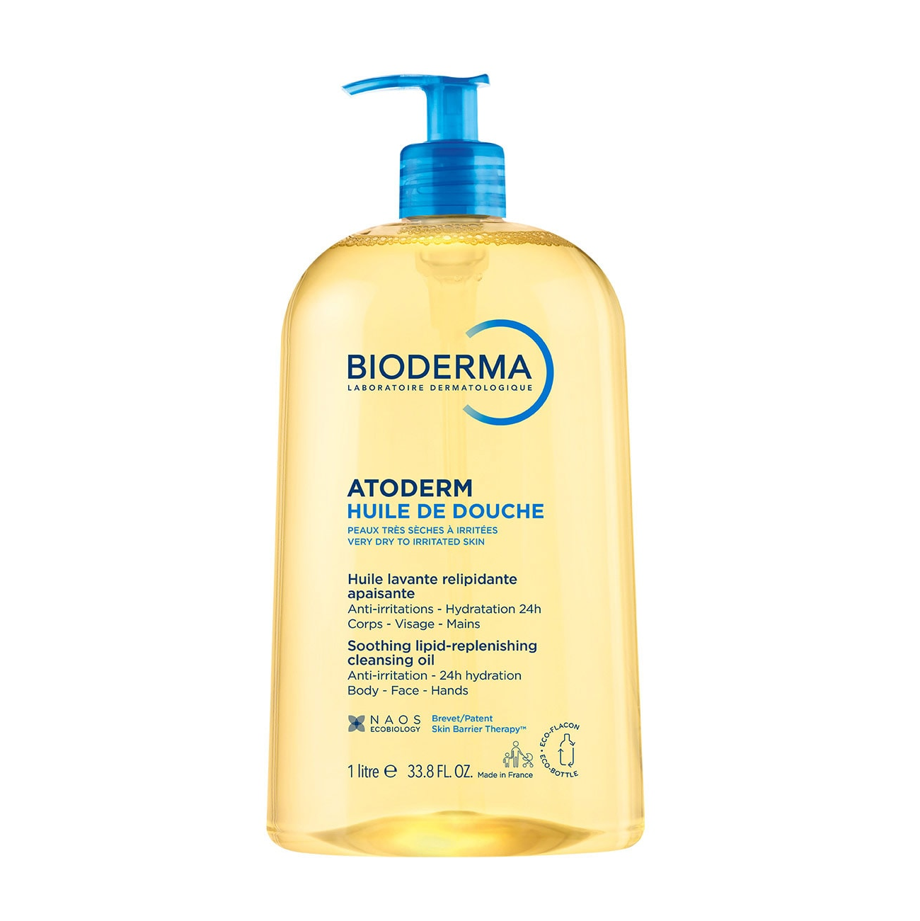 Bioderma Atoderm Aceite De Ducha Limpieza e Hidratación para piel seca 1 litro.
