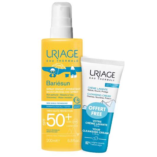 Kit-Fotoprotector Infantil Bariesun SPF50+ 200ml + Crema limpiadora 50ml.