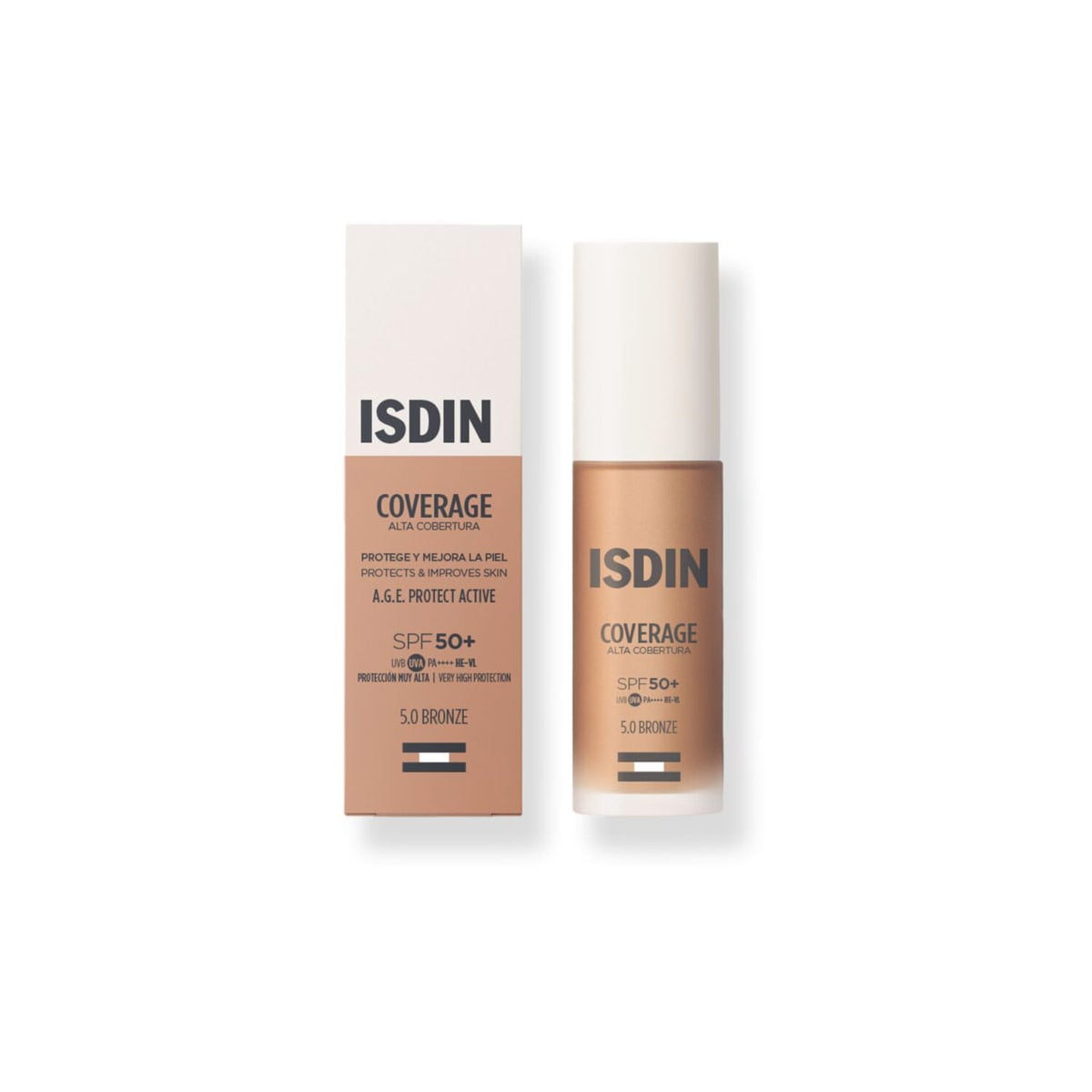 Isdin FP Coverage 5 Bronze Fotoprotector Facial Con Color SPF 50+ 30ml.
