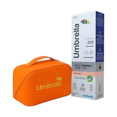 Italmex Kit Umbrella Perfect Skin Tono Claro FPS50 50g. + Cosmetiquera