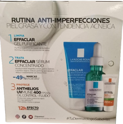 Kit-Effaclar Serum 30ml+Effaclar Gel 50ml+Anthelios Uv Mune 400 Fluido 3ml
