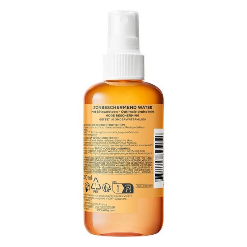 Vichy Capital Soleil Agua Protectora Potenciadora Del Bronceado Fps50 200ml.