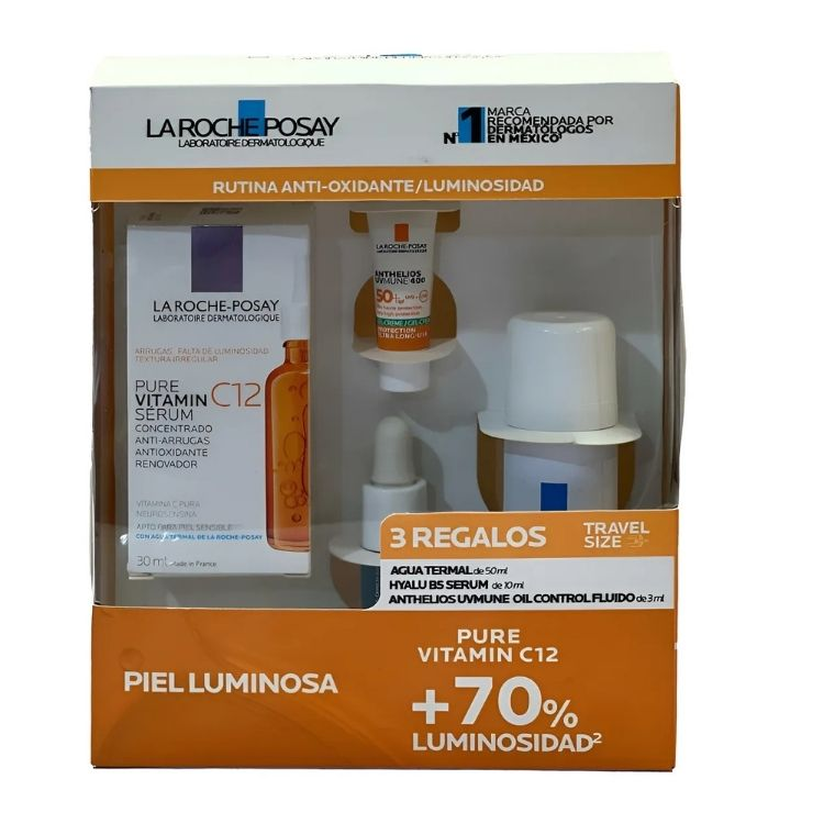 La Roche Posay - Kit Pure Vitamin C12 Serum 30ml. + Agua Termal 50ml. + Hyalu B3 Serum 10ml. + Anthelios UV Mune FPS50+ 3ml.