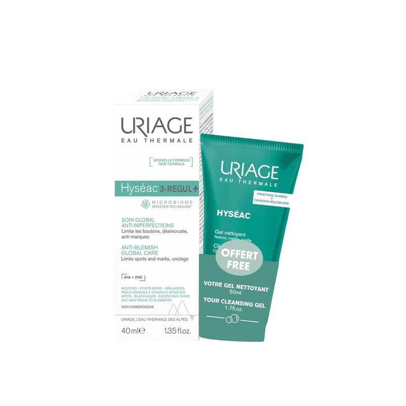 Uriage Kit Hyséac 3-Regul Piel Grasa 40ml. + Hyséac Gel Limpiador 50ml.