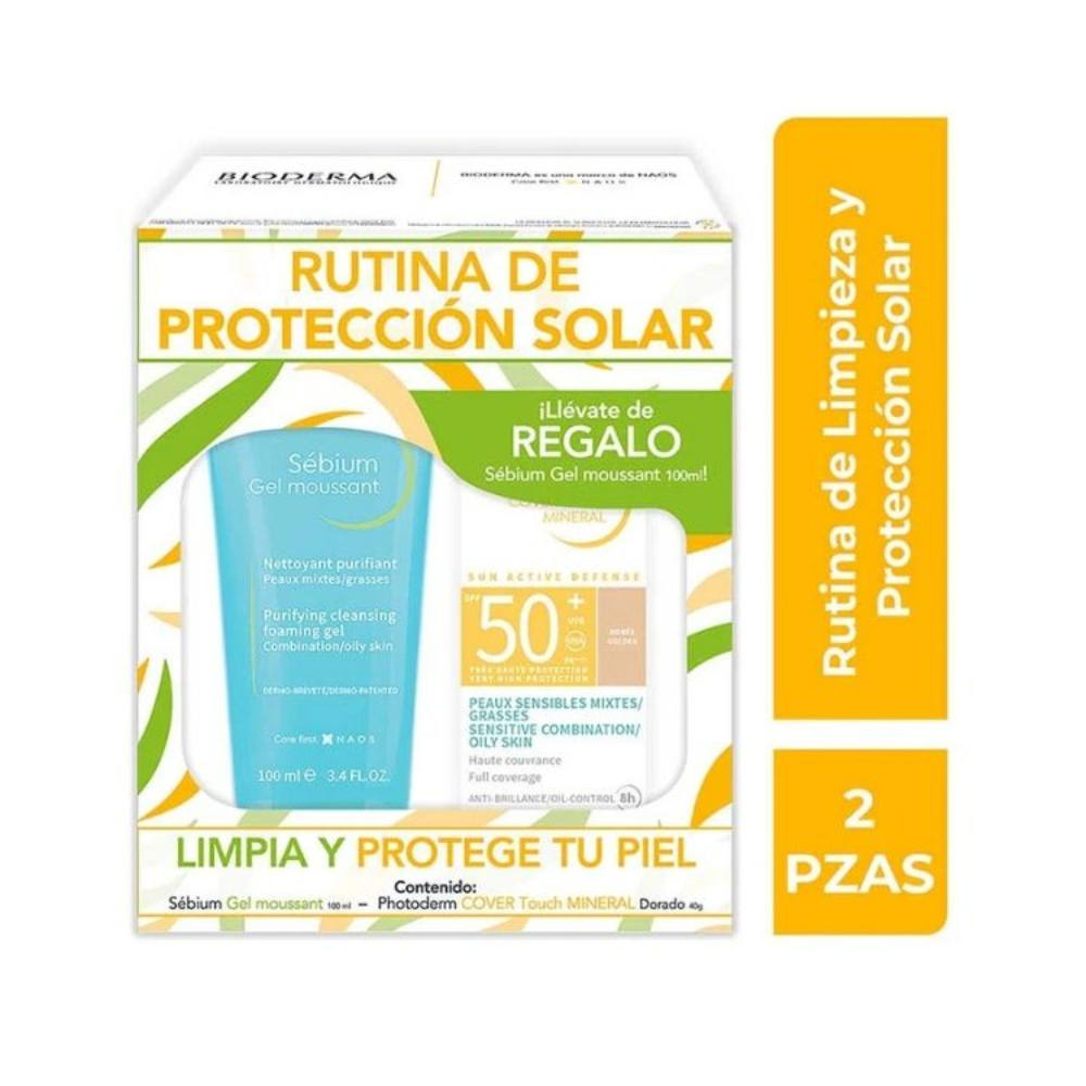 Bioderma Kit Sébium Gel Moussant 100ml. + Photoderm Cover Touch Dorado SPF50+ 100ml.