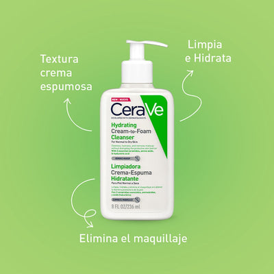 Cerave Limpiadora Crema Espumosa Hidratante 256ml