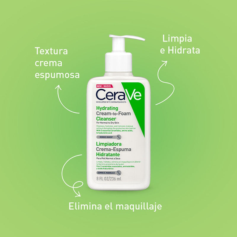 Cerave Limpiadora Crema Espumosa Hidratante 256ml