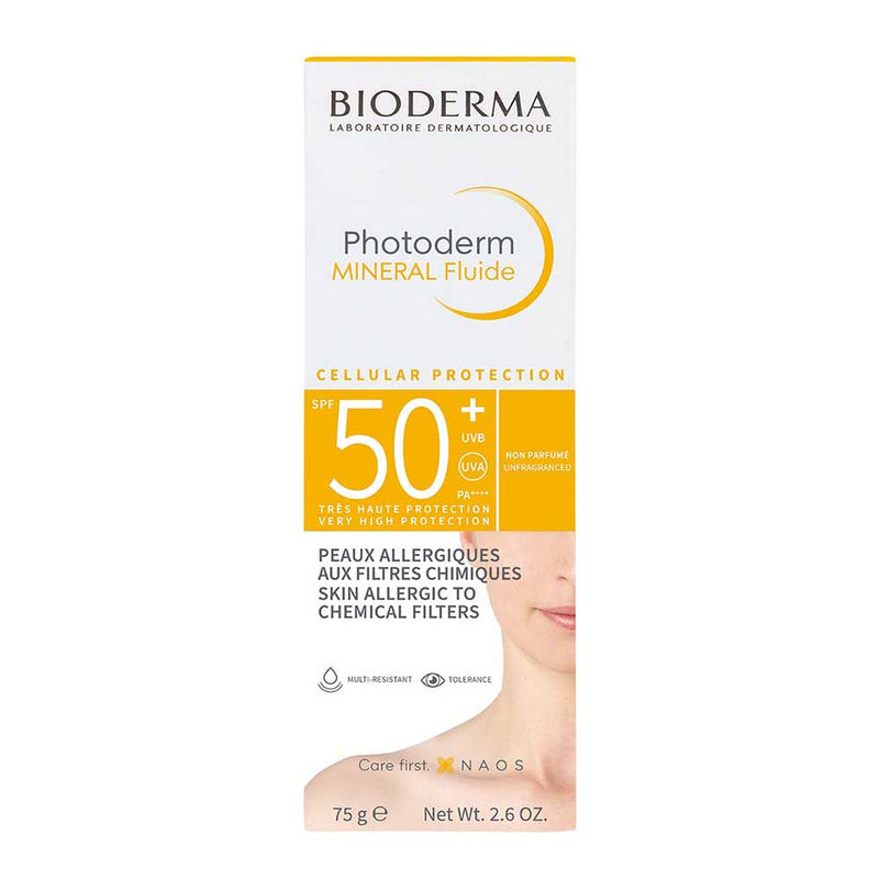 Bioderma Photoderm Mineral Fluido FPS 50+, Protección solar corporal, 75gr