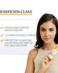 Eucerin SPF 50+ Oil Control Protector Solar Matificante Tono Claro 50ml.